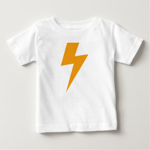 Camiseta Para Bebê Energia do Trovão Amarelo Impresso