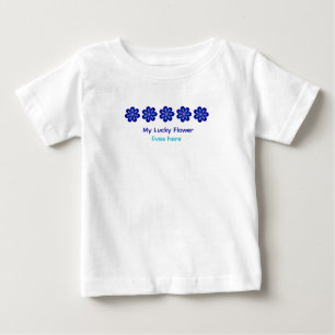 Camiseta Para Bebê Energia Positiva Personalizada Olho Azul Floral do