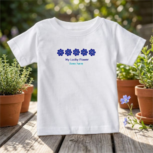 Camiseta Para Bebê Energia Positiva Personalizada Olho Azul Floral do