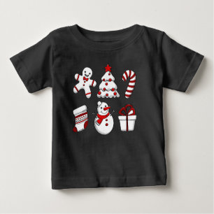 Camiseta Para Bebê Enfeites de natal