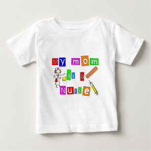 Camiseta Para Bebê Enfermeiras "Minha mãe é enfermeira" T-Shirts