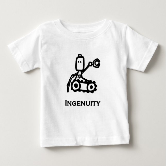 Camiseta Para Bebê Engenheiro Bot Ingenuity (Frente)