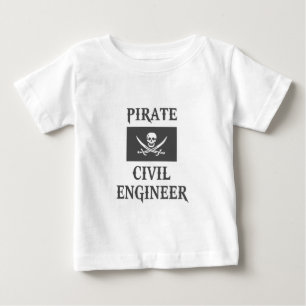 Camiseta Para Bebê Engenheiro Civil Pirata