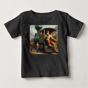 Camiseta Para Bebê Engenheiro do comboio com pé-direito