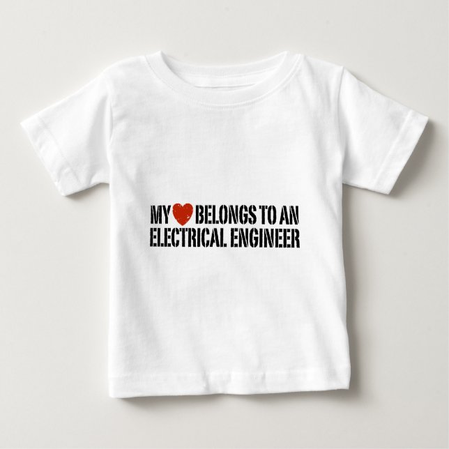 Camiseta Para Bebê Engenheiro elétrico (Frente)