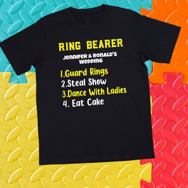 Camiseta Para Bebê Engraçada Bearer T-shirt Nome do Casal (Criador carregado)