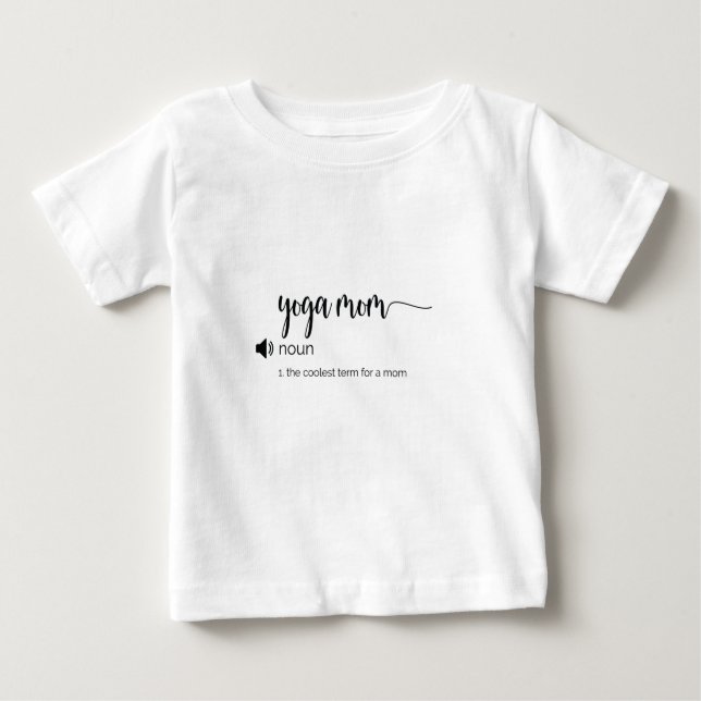 Camiseta Para Bebê Engraçada definição de mãe de Yoga (Frente)