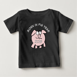 Camiseta Para Bebê Engraçado 2 Cartoon Ilustração Rosa Suíno 2019 Beb