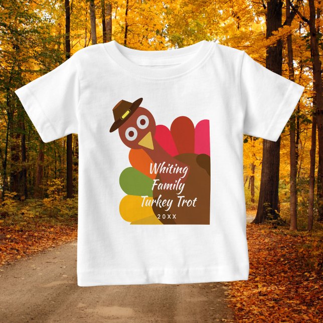 Camiseta Para Bebê Engraçado Ação de Graças Turca Trot Matching Famil (Criador carregado)