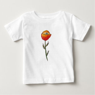 Camiseta Para Bebê Engraçado Bebê Jersey T-Shirt Poppy Flower Cartoon