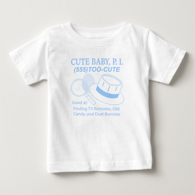 Camiseta Para Bebê Engraçado Bebê P.I. (Frente)