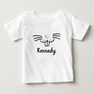 Camiseta Para Bebê Engraçado belo coelhinho com nome personalizado Ca