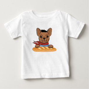 Camiseta Para Bebê Engraçado Buldogue Francês - Perdão Meu Francês