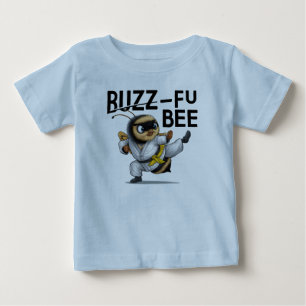 Camiseta Para Bebê Engraçado Buzz-Fu Artes Marciais