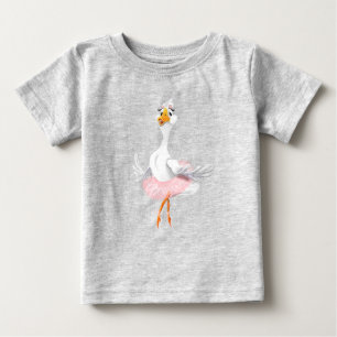 Camiseta Para Bebê Engraçado Camiseta Bebê com Pato Ballerina