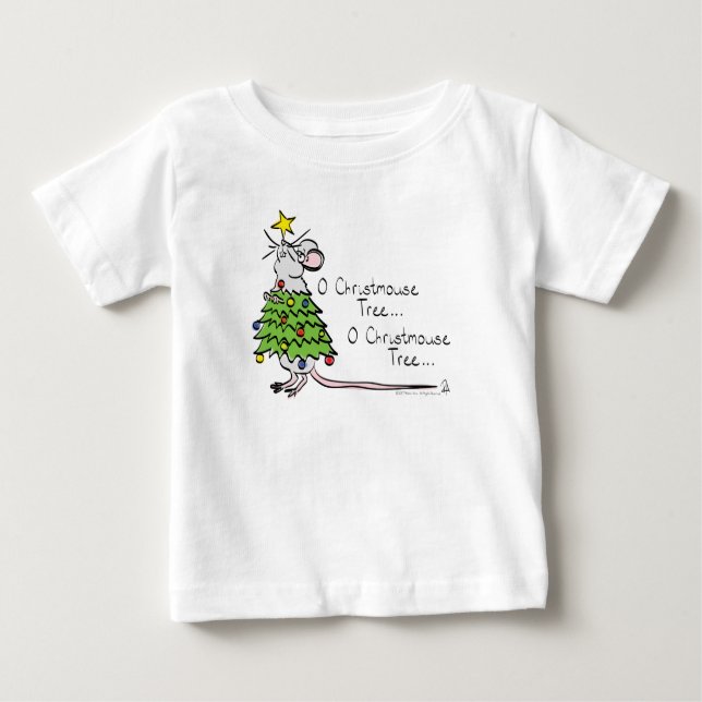 Camiseta Para Bebê Engraçado Cartografia de Árvore de Mouse Bonito de (Frente)