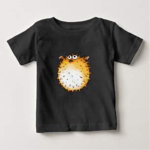 Camiseta Para Bebê Engraçado Cartoon Puffer Fish Design