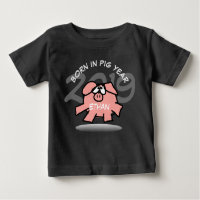 Engraçado Cartoon Rosa Pig 2019 Tee Bebê Personali