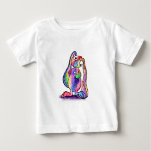 Camiseta Para Bebê Engraçado Cony Love Flower Baby T-Shirt