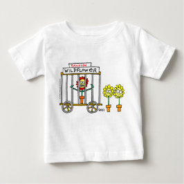 Camiseta Para Bebê Engraçado de Cartoon de Flor Selvagem Bonito