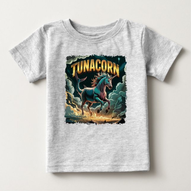 Camiseta Para Bebê Engraçado de Criatura de Combinação de Ilustração  (Frente)