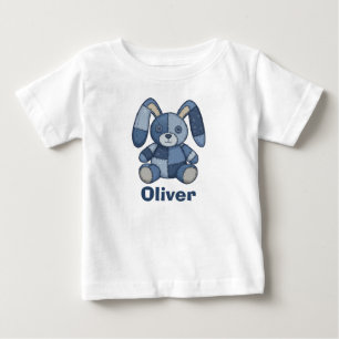 Camiseta Para Bebê Engraçado de Patchwork Bonny Denim