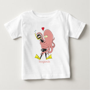 Camiseta Para Bebê Engraçado de polvo encantador humor de desenho ani