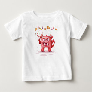 Camiseta Para Bebê Engraçado demônio infantil do Dia das Bruxas Todle