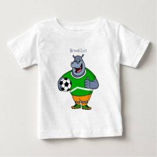 Camiseta Para Bebê Engraçado desenho animado do jogador de futebol d
