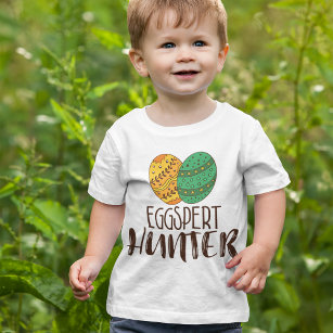 Camiseta Para Bebê Engraçado Eggspert Hunter Páscoa Pun Dizendo Humor