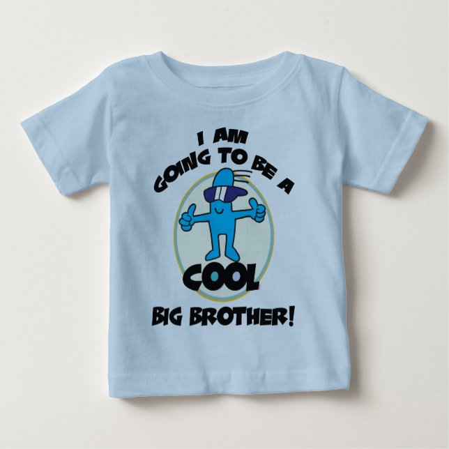 Camiseta Para Bebê Engraçado eu vou ser um grande irmão (Frente)