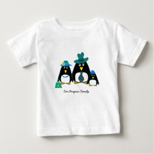 Camiseta Para Bebê Engraçado Família Penguin Natal Presente Bebê T
