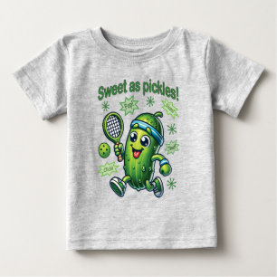 Camiseta Para Bebê Engraçado Fofo Doce como Picles Pickleball