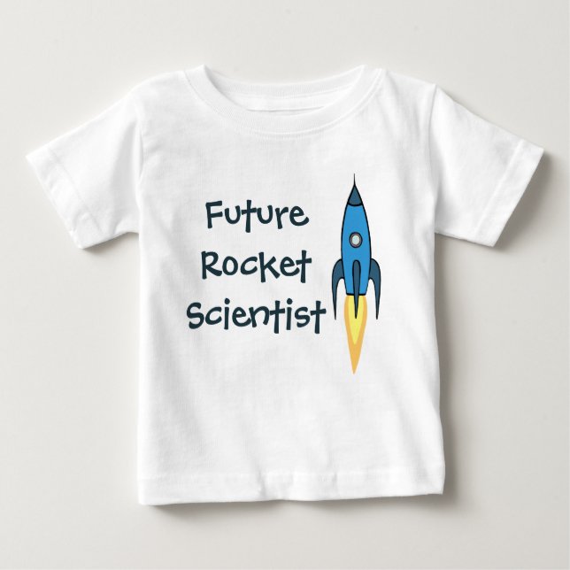 Camiseta Para Bebê Engraçado Futuro Cientista do Rocket Blue Outer Sp (Frente)