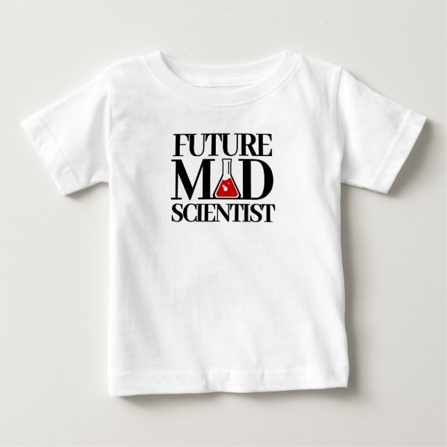 Camiseta Para Bebê Engraçado Futuro Cientista Louco com Criador de Qu (Frente)