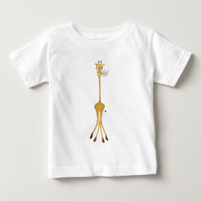 Camiseta Para Bebê Engraçado Giraffe Baby T-Shirt (Frente)
