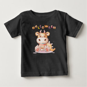 Camiseta Para Bebê Engraçado Halloween Infantil Dino Toddler