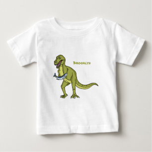 Camiseta Para Bebê Engraçado ilustração do dinossauro T rex