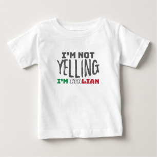 Camiseta Para Bebê Engraçado Itália Piada Não Gritando Itália Cre