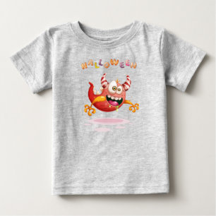 Camiseta Para Bebê Engraçado Monstro Infantil de Halloween Toddler B