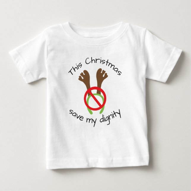 Camiseta Para Bebê Engraçado Natal Antler Protesto (Frente)