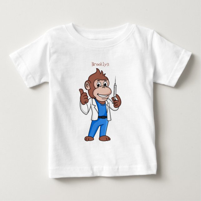 Camiseta Para Bebê Engraçado orangotango macaco (Frente)
