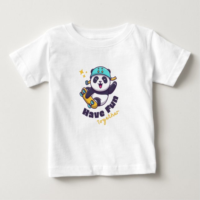 Camiseta Para Bebê Engraçado Panda Bonito Para Animais De Sobrevivênc (Frente)