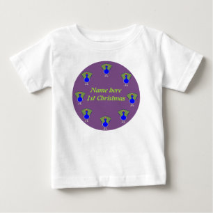 Camiseta Para Bebê Engraçado Pavão de Natal Personalizado
