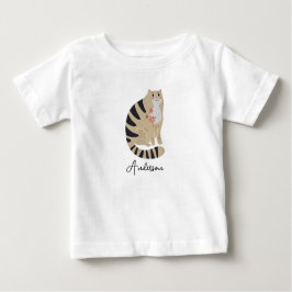 Camiseta Para Bebê Engraçado Personalizável, Feliz Sorriso De Gato