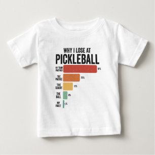 Camiseta Para Bebê Engraçado Pickleball Dink Esporte Por Que Eu Perde