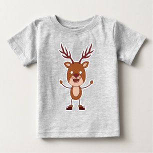 Camiseta Para Bebê Engraçado Reindeer roupa personalizada