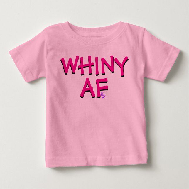 Camiseta Para Bebê Engraçado Rosa, Cinza AF (Frente)