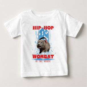 Camiseta Para Bebê Engraçado salto de Hip Wombat na Casa