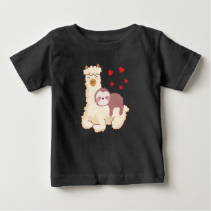 Camiseta Para Bebê Engraçado Sloth Riding Lama Shirt Engraçado Alpaca